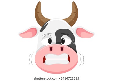 Cute Cow Expression Sticker Design