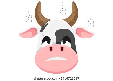 Cute Cow Expression Sticker Design