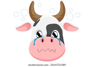 Cute Cow Expression Sticker Design