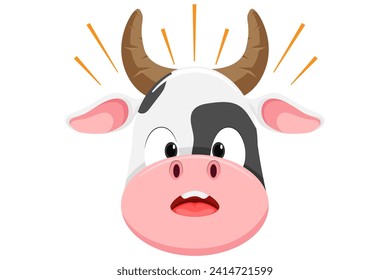 Cute Cow Expression Sticker Design