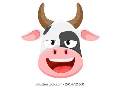 Cute Cow Expression Sticker Design