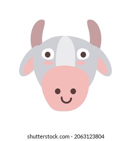 cute cow face icon isolated