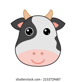 Cute Cow face isolated on white background