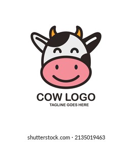 Diseño del logotipo de la cara de vaca