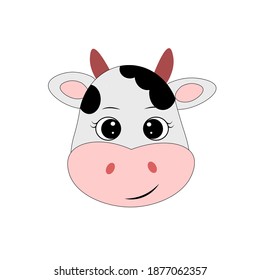 Cute Cow Face Vector Illustration Stock Vector (Royalty Free ...