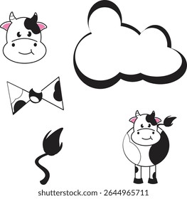cute cow with fancy bow
