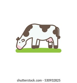 Cute Cow Farm Vector Logo Design Element