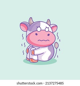 La vaca linda se siente tan asustada