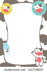 Cute cow frame vector