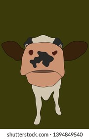cute cow funny vector illustration background