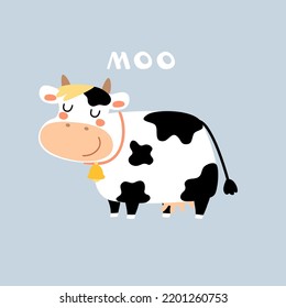 Cute Cow Golden Bell On Neck Stock Vector (Royalty Free) 2201260753 ...