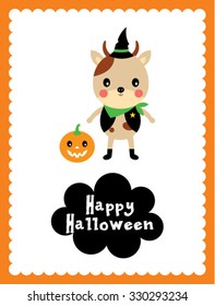 cute cow halloween card