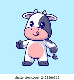 Cute Cow Hand Fist Cartoon Vector Icon Illustration. Animal
Nature Icon Concept Isolated Premium Vector. Flat Cartoon
Style
