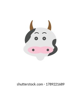 Cute Cow head cartoon icon vector design illustration
