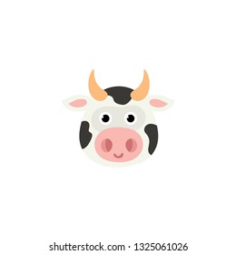 caricatura de una linda vaca portadora vectorial sobre un fondo blanco
