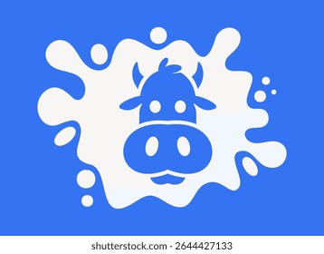 Cute cow head logo design