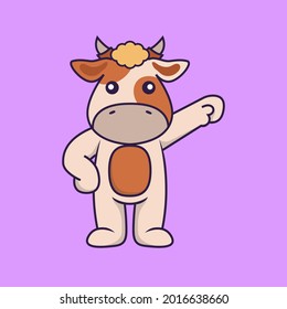Cute cow hero. Vector Illustration