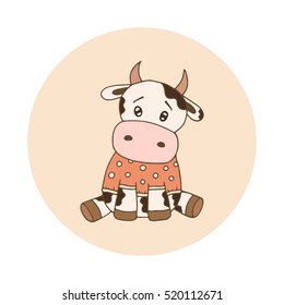 Cute cow icon.