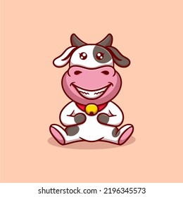 cute cow icon vector illustration