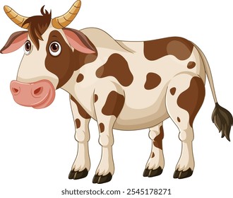 Cute cow illustration with brown spots