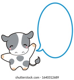 
Cute cow illustration and copy space