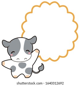 
Cute cow illustration and copy space