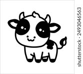 cute cow illustration vector graphic