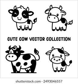 cute cow illustration vector graphic