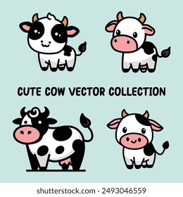 cute cow illustration vector graphic