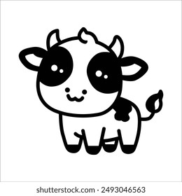 cute cow illustration vector graphic