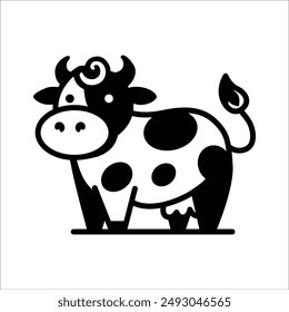 cute cow illustration vector graphic