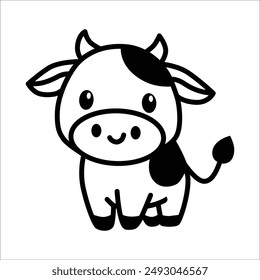 cute cow illustration vector graphic