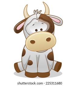 Cute cow isolated on a white background 