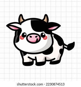 Cute Cow Kettle Vector Illustration