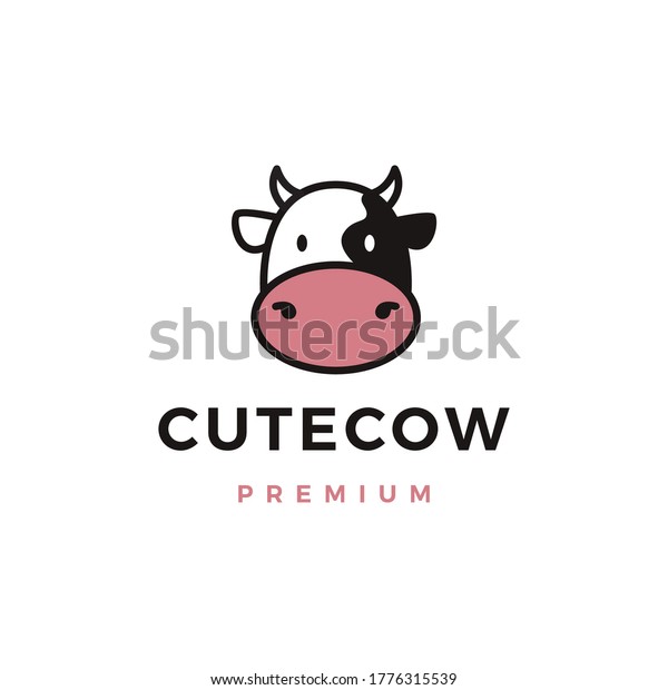 cute cow logo vector
icon illustration