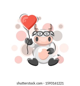cute cow mascot cartoon design vector