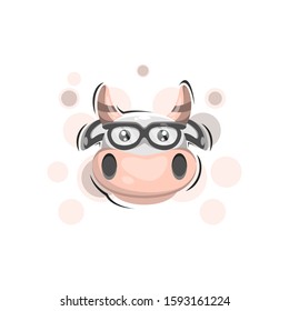 cute cow mascot cartoon design vector