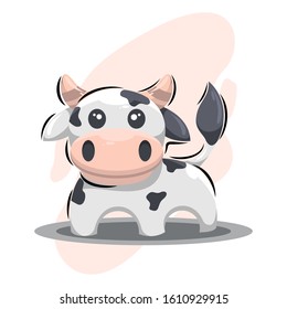 Cute cow Mascot Cartoon Design Vector