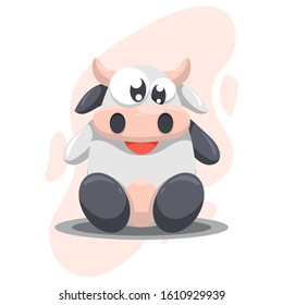 Cute cow Mascot Cartoon Design Vector