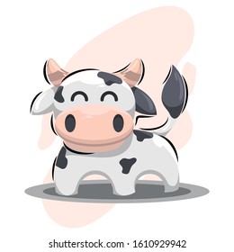 Cute cow Mascot Cartoon Design Vector