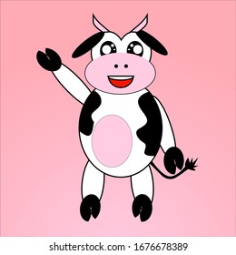 Cute cow mascot vector design 