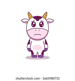 CUTE COW MASCOT VECTOR GRAPHIC DESIGN FOR KIDS TSHIRT AND BOOK