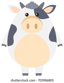 Cuidar vaca en ilustración de fondo blanco