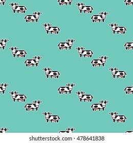 Cute Cow. Pattern can be used for wallpaper, cover fills, web page background, surface textures.