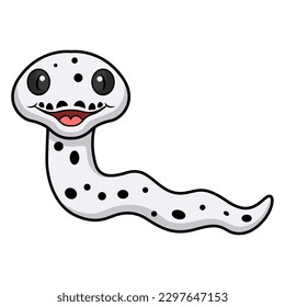 Cute cow reticulated python cartoon