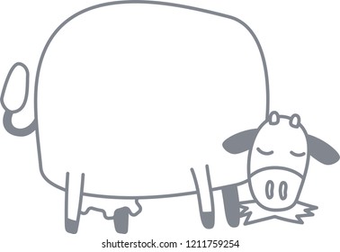 Cute cow silhouette illustration