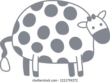 Cute cow silhouette illustration