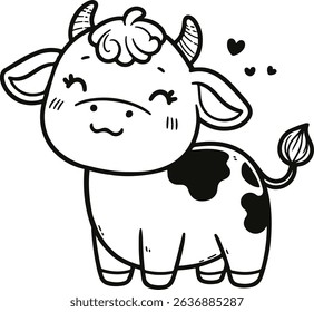Cute cow are smile coloring pages, coloring book