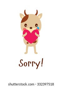 cute cow sorry card