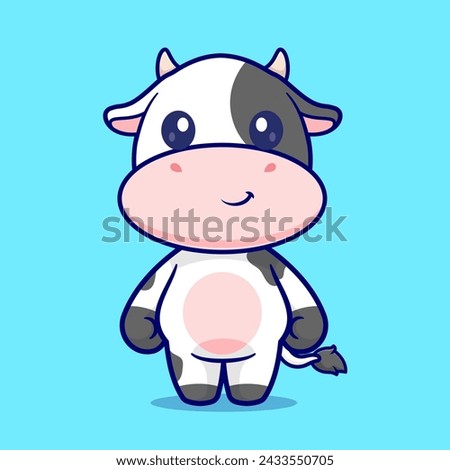 Similar – Image, Stock Photo Cute cow standing on meadow in countryside